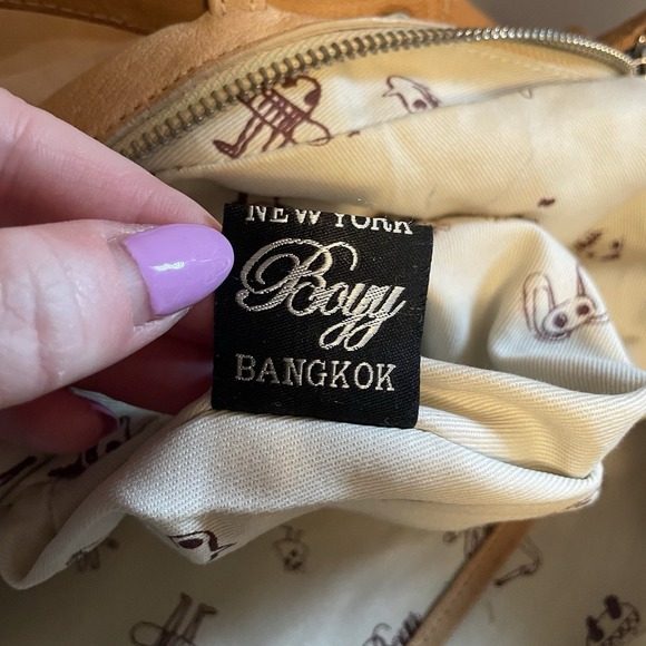 BOYY Brown Camel Tan Top Handle Soft Leather Large Tote Bag Purse Handbag - Picture 10 of 16